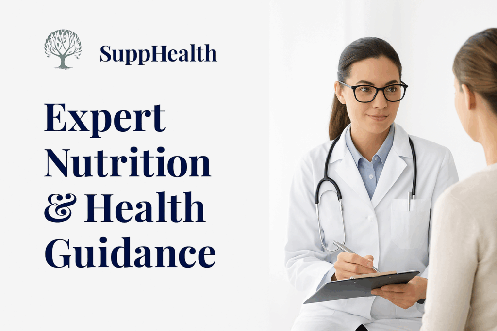 Expert health and nutrition guidance banner – SuppHealth